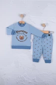 Persona Bear Nakışlı % 100 Pamuk 2'li Erkek Bebek Takım thumbnail 2