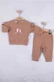 Kirpi Nakışlı % 100 Pamuk 2'li Kız Bebek Takım - 1