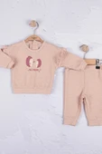 Kirpi Nakışlı % 100 Pamuk 2'li Kız Bebek Takım thumbnail 2