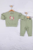 Kirpi Nakışlı % 100 Pamuk 2'li Kız Bebek Takım thumbnail 2