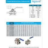 2" PASLANMAZ 3 PRÇ.DİŞLİ KİLİTLİ KÜRESEL VANA TEPE FLANŞSIZ 304 - 2