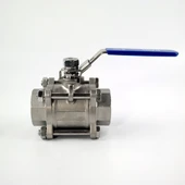 3/4" PASLANMAZ 3 PRÇ.DİŞLİ KİLİTLİ KÜRESEL VANA TEPE FLANŞSIZ 316 - 5