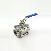 3/4" PASLANMAZ 3 PRÇ.DİŞLİ KİLİTLİ KÜRESEL VANA TEPE FLANŞSIZ 316 - 1