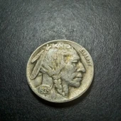 Escoines Koleksiyon 3996367e36bf1c0b6e 1935 5Cent Kızılderili-Bufalo ÇÇT+ Eski Yabancı Madeni Para - 4