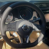 DİKİŞLİ DİREKSİYON KILIFI SİYAH DERİ SİYAH DİKİŞLİ NİSSAN X-TRAİL İÇİN thumbnail 1