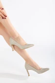 Kadın İnce Topuklu Stiletto Gold Parlak Malzeme Aynalı Jurdan thumbnail 2