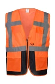 Hİ-VİS TEKNİK YELEK F.TURUNCU-LACİVERT - 1