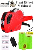Etiket Makinesi Kırmızı 1 Adet Yeşil Fiyat Etiketi 10 Rulo Sekiz Haneli Fiyat Etiketi Makinası Lira Dolar Euro Dayanık - 1