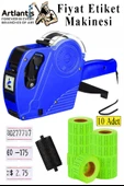 Etiket Makinesi Mavi 1 Adet Yeşil Fiyat Etiketi 10 Rulo Sekiz Haneli Fiyat Etiketi Makinası Lira Dolar Euro Dayanıklı - 1