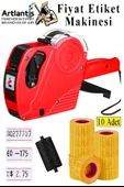 Etiket Makinesi Kırmızı 1 Adet Turuncu Fiyat Etiketi 10 Rulo Sekiz Haneli Fiyat Etiketi Makinası Lira Dolar Euro Dayanık - 1