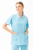 Santolina V Yaka Üniforma - Doktor, Hemşire, Sağlık Çalışanları İçin Rahat ve Dayanıklı Scrubs - 6
