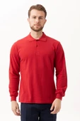 PADUS %100 Pamuk Polo Yaka Uzun Kollu T-Shirt Şık ve Konforlu İş ve Genel Kullanım thumbnail 1