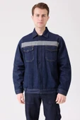 Tulipa Kot Mont Erkek İş Güvenliği Reflektörlü Dayanıklı Denim Ceket thumbnail 1