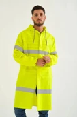 Yerli Diz Altı Pardesü RY 1800 Reflektörlü Su Geçirmez Fosforlu Yağmurluk İş Güvenliği Kıyafeti - 1