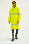 Yerli Diz Altı Pardesü RY 1800 Reflektörlü Su Geçirmez Fosforlu Yağmurluk İş Güvenliği Kıyafeti - 2