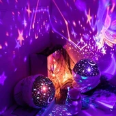 Miracle Omni Renkli Ay Yıldız Tavan Yansıtma Pilli Led Gece Lambası Gökyüzü Projeksiyonlu Dönen Küre - 6