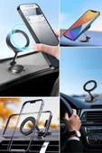 Miracle Omni® Tüm Telefonlarla Uyumlu Manyetik Araç Telefonu Tutacağı Katlanır 360 Derece Dönen Telefon Standı - 6