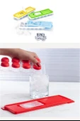 Miracle Omni® 12li Kapaklı Yapışmaz Silikon Tabanlı Plastik Küp Buz Kalıbı - 8