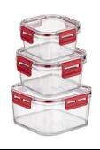 Miracle Omni® 3'lü Pratik Silikon Contalı Sızdırmaz Kapaklı Sağlam İstiflenebilir Saklama Kapları - 6
