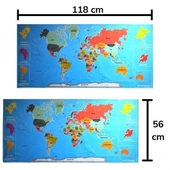 Miracle Omni® RenkliAtlas DünyaHaritası Manyetik Yapıştırıcı Gerektirmeyen Duvar Stickerı 118 CM * 56 CM - 7