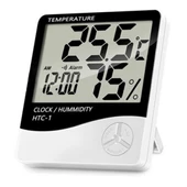 Miracle Omni® Bebek Odası Masaüstü Dijital Termometre Nem Ölçer Higrometre Saat - 6