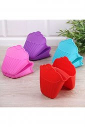 4Lü Silikon Cupcake Model Tutaç - 1