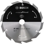Bosch - Standard for Serisi Ahşap için Akülü Daire Testere Bıçağı 160*20 mm 12 Diş - 1