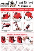Etiket Makinesi Siyah 1 Adet Sarı Fiyat Etiketi 10 Rulo Sekiz Haneli Fiyat Etiketi Makinası Lira Dolar Euro Dayanıklı - 4