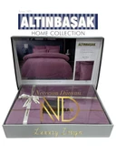 Altınbaşak Jakarlı Saten Çift Kişilik Nevresim Takımı Dıamond Coin thumbnail 1