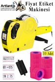 Etiket Makinesi Sarı 1 Adet Pembe Fiyat Etiketi 10 Rulo Sekiz Haneli Fiyat Etiketi Makinası Lira Dolar Euro Dayanıklı - 1