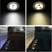 Sıva altı Led Armatür dekoratif ışık show gösteri yol aydınlatma açık alan enerji tasarruflu Yuvarlak zemin Doğal Beyaz 4000K A-1401 3W 220V - 10