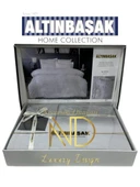 Altınbaşak Jakarlı Saten Çift Kişilik Nevresim Takımı Minna Coin thumbnail 1