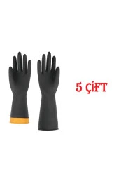 5 Çift Kauçuk Eldiven Hava Ve Sıvı Geçirmeyen Yağlı Ortam Eldiveni Starline D Model - 1