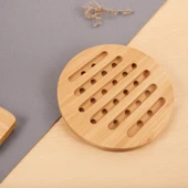 Yuvarlak Bambu Nihale , Isıya Dayanıklı Ahşap Tencere ve Tava Altlığı thumbnail 5