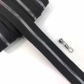 Çanta Fermuarı Gümüş Dişli ( 1 Metre ) 2 Başlık Hediyeli - 5