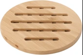 Yuvarlak Bambu Nihale , Isıya Dayanıklı Ahşap Tencere ve Tava Altlığı thumbnail 2