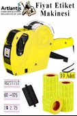 Etiket Makinesi Sarı 1 Adet Sarı Fiyat Etiketi 10 Rulo Sekiz Haneli Fiyat Etiketi Makinası Lira Dolar Euro Dayanıklı - 1