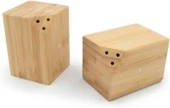 Prizma Kesim 2'li Bambu Tuzluk ve Baharatlık Seti , Mıknatıslı, Şık ve Dayanıklı Ahşap Tasarım thumbnail 1