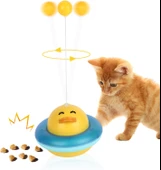360° Dönen Kedi Oyuncağı , Ördek Şekilli İnteraktif Atıştırmalık Dispenseri, Kedi Eğitici Oyuncak - 1