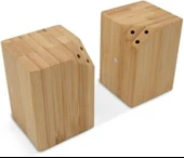 Prizma Kesim 2'li Bambu Tuzluk ve Baharatlık Seti , Mıknatıslı, Şık ve Dayanıklı Ahşap Tasarım thumbnail 8