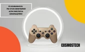 Cosmostech P3 Doubleshock PS3 Playstation 3 için Uyumlu Kablosuz Titreşimli Oyun Kolu Gamepad Joystick Controller Gold thumbnail 2