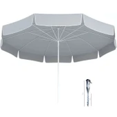 PLAJ ŞEMSİYESİ 200CM ÇAP, 10 TELLİ + ŞEMSİYE SABİTLEME KAZIĞI (55 CM) - 1