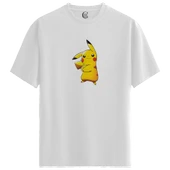 Pikachu Power - %100 Pamuklu Erkek Beyaz Tişört - Premium Quality thumbnail 1