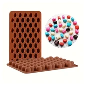 Silikon Kalıp Çikolata Ve Buz Minik Kahve Çekirdeği Şeker Hamuru Kek Kalıbı 55 Li - 1