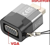 DP to VGA Çevirici Adaptör 1080P Yüksek Çözünürlüklü, Tak & Çalıştır, Mini Portatif Dönüştürücü - 4