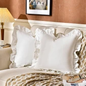 Fırfırlı Kırlent Kılıfı 2' li Kadifemsi, Leke tutmaz, boho veya çiftlik evi, etnik, retro ve şık stil 8 Renk - 9