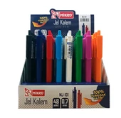 Mikro Basmalı Jel Tükenmez Kalem 0,7 Mavi Mj-101 - 2 adet - 1