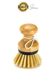 Mini Bambu Fırça Yuvarlak Sofra Temizleme Avuç İçi Mutfak Lavabosu Banyo Temizliği Tava Berber - 6