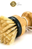 Mini Bambu Fırça Yuvarlak Sofra Temizleme Avuç İçi Mutfak Lavabosu Banyo Temizliği Tava Berber - 3
