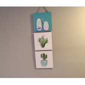 AYYBUU Kaktüs Tablo Dekoratif 3 Parça ipli Mdf Tablo - 1